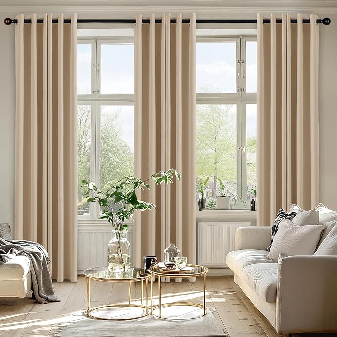 MIULEE Blackout Curtains for Bedroom 2 Panel 40x72 Inch Long Biscotti Beige | - Image 6