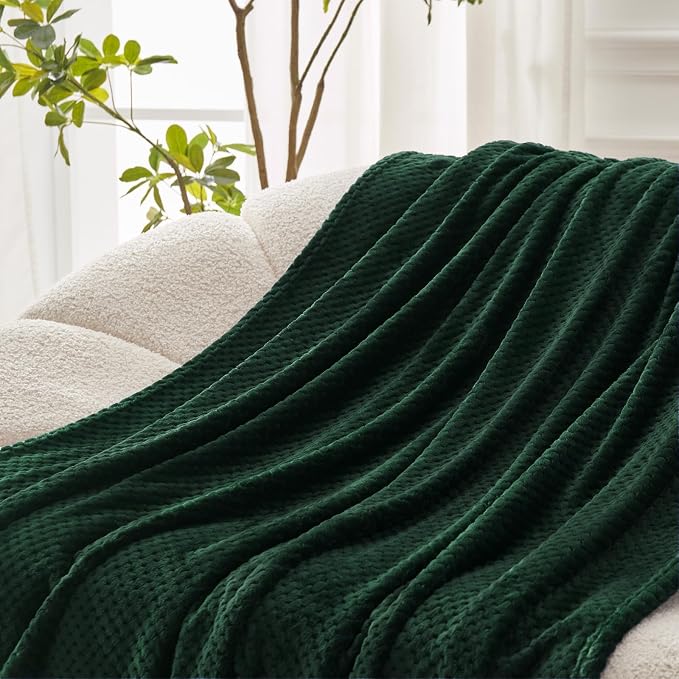 Exclusivo Mezcla Soft Waffle Fleece Bed Blanket King Size, Cozy Flannel - Image 5