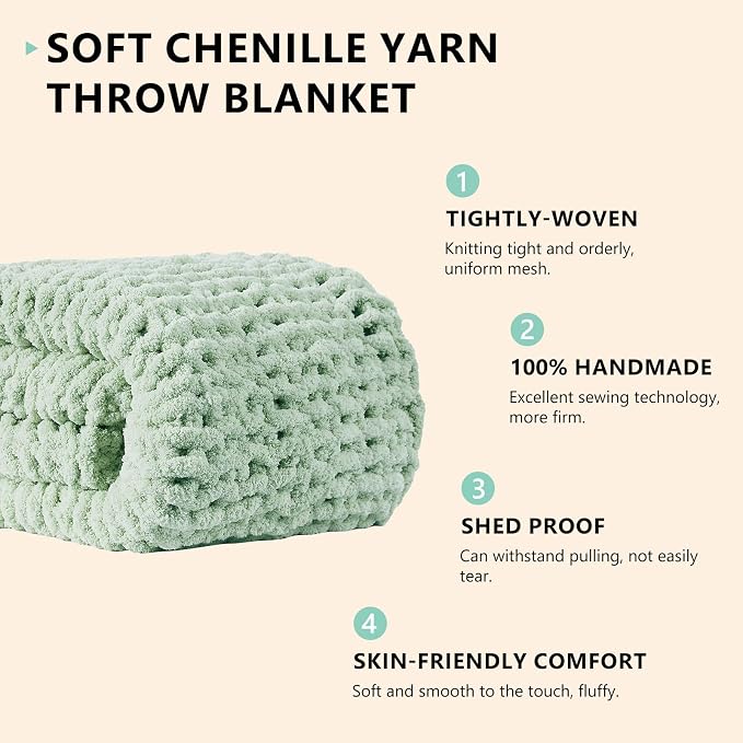 L'AGRATY Chunky Knit Throw Blanket - Image 2
