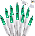 Brizled Green Christmas Lights, 69.6ft 300 Count Mini String Lights Connectable, 120V UL Certified Incandescent Light White Wire, Green Xmas Tree Light for Indoor Outdoor Xmas Halloween Tree Party