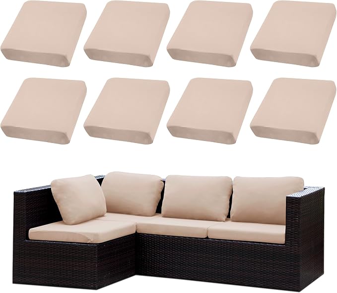 8PCS Patio Cushion Covers.Patio Furniture Couch SeatSlipcovers | Washable by SUKAIKEQA