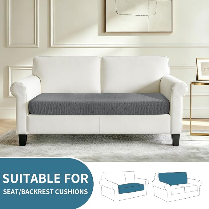 XINEAGE Couch Cushion Covers, Loveseat Seat Slipcovers - Image 2