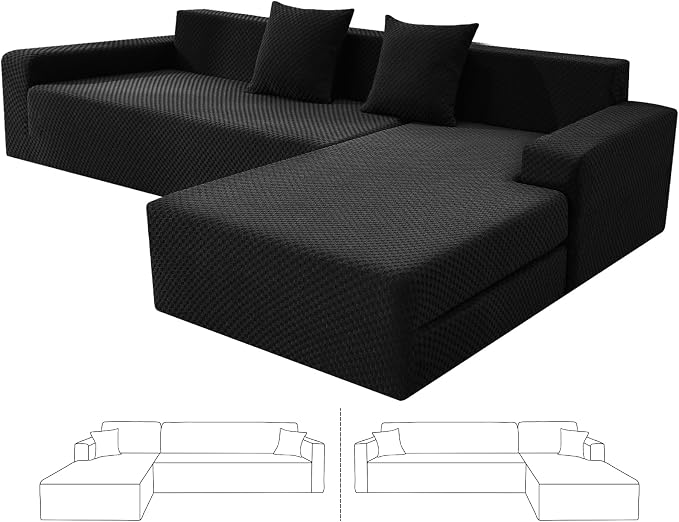 ZNSAYOTX Sectional Couch Covers, Stretch Jacquard Slipcovers by ZNSAYOTX