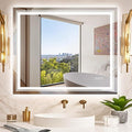 36x30 LED Mirror for Bathroom with Front and Backlit Light Up Digital Mirrors for Wall,Anti Fog,Stepless Dimmable,Tempered Silver Glass Smart Vanity Mirror for Bathroom