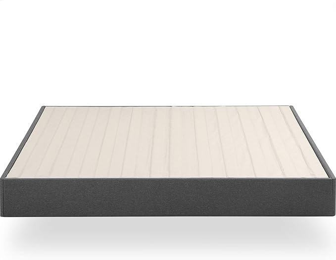ZINUS Upholstered Metal and Wood Box Spring, 9 Inch Mattress Foundation, Easy Assembly, Fabric Paneled Design, Queen
