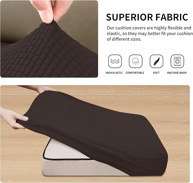 Easy-Going Stretch 2 Pieces Loveseat Couch Cushion Cover - Image 5