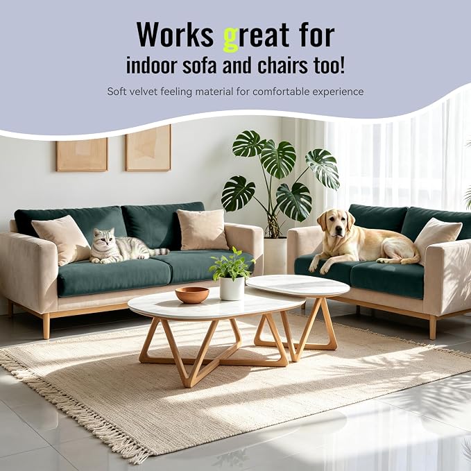 8Pcs Outdoor Cushion Covers, Stretch Patio Furniture Couch Chair Slipcovers | - Image 5