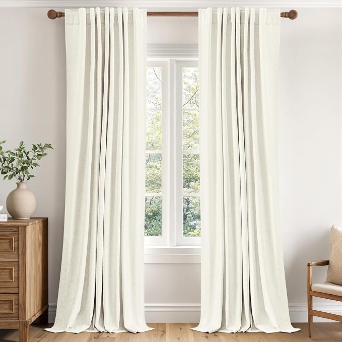 MIULEE 100% Blackout Linen Curtains by MIULEE