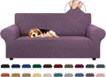 Stretch Loveseat Couch Cover, 2 Cushion Couch Slipcover, Dark Purple | 1-Piece by KEKUOU