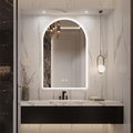 Niccy Arched LED Bathroom Mirror, 48x30 Inch Arch Frameless Backlit Mirrors for Wall Arched Lighted Vanity Mirrors Defogger and 3 Color, Explosion-Proof, HD Glass and IP65 Waterproof