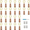 YJFWAL 24Pack 20LED Wine Bottle Lights with Cork, Silver Copper Wire Fairy Mini String Lights, Battery Operated for DIY, Party, Wedding, Christmas, Halloween Decor (Warm White)