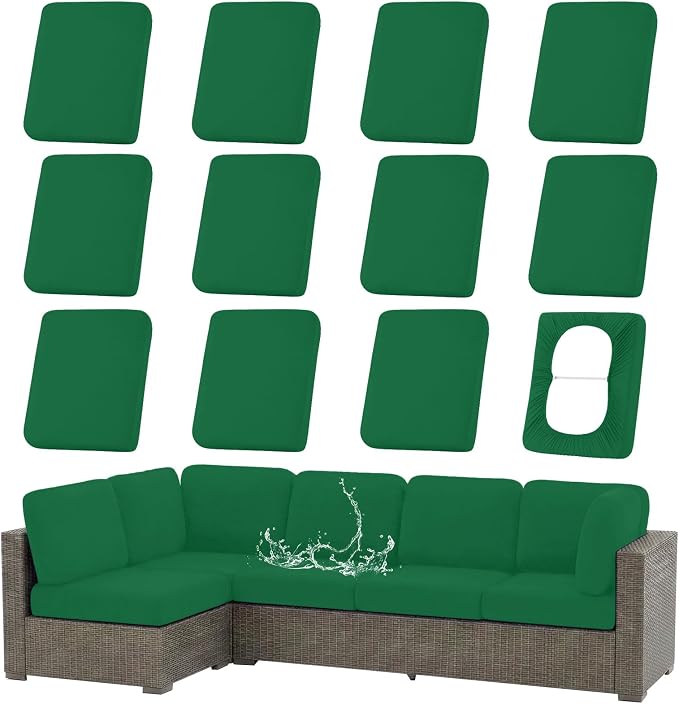 Waterproof Outdoor Cushion Covers, Stretch Patio Slipcovers | UV Resistant by hyha