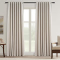 Topfinel 105 Inches Long Blackout Natural Linen Curtains by Topfinel