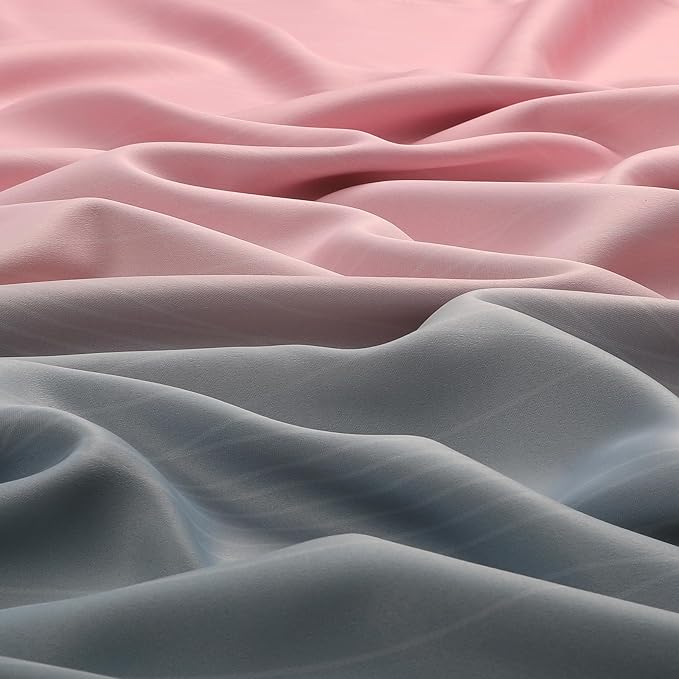 Ombre Grey and Pink Blackout Curtains 36 Inch Long | Thermal Insulated Grommet - Image 9