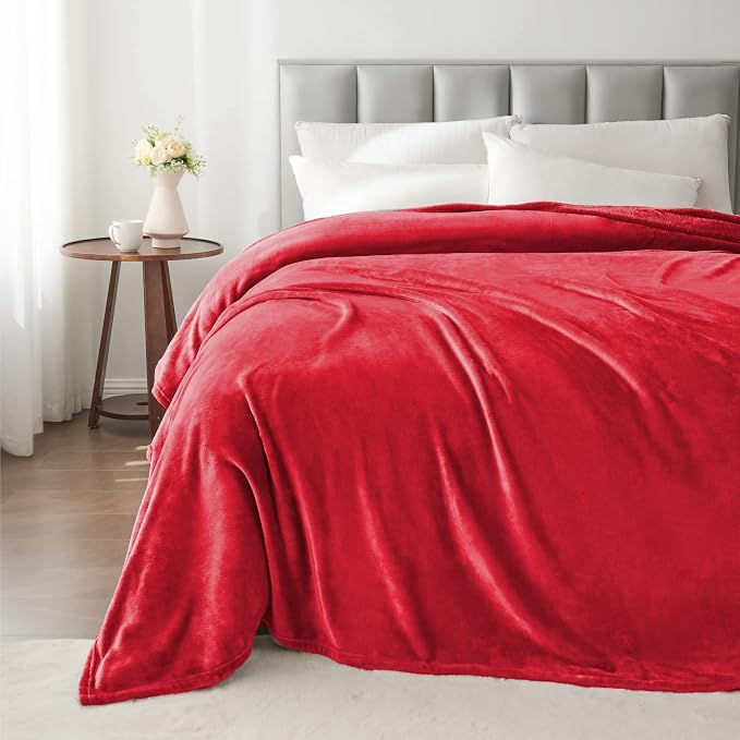 BEDELITE Fleece Blanket Soft Plush Twin Size Blanket Red 60"x80" | Ultra Soft - Image 5