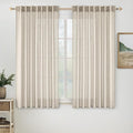 MIULEE Cream Linen Curtains 52x63 Inch 2 Panels by MIULEE