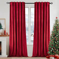 MIULEE Velvet Curtains 52x84 inches 2 Panels Red Blackout Curtains | Luxury by MIULEE