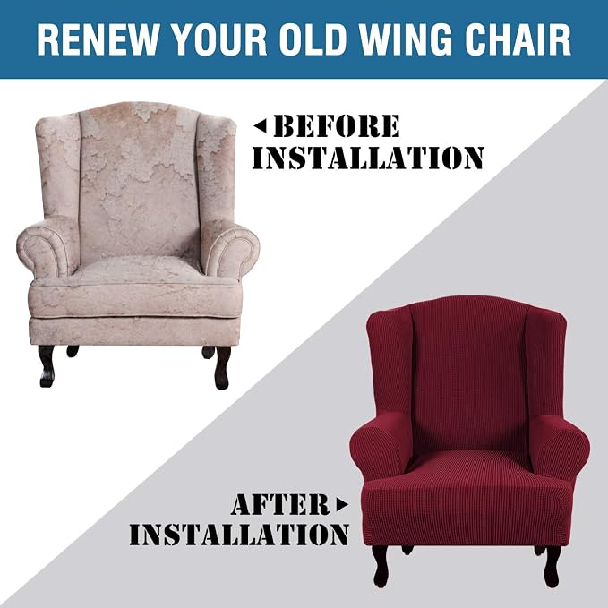 H.VERSAILTEX Wing Chair Slipcover Chair Covers - Image 4