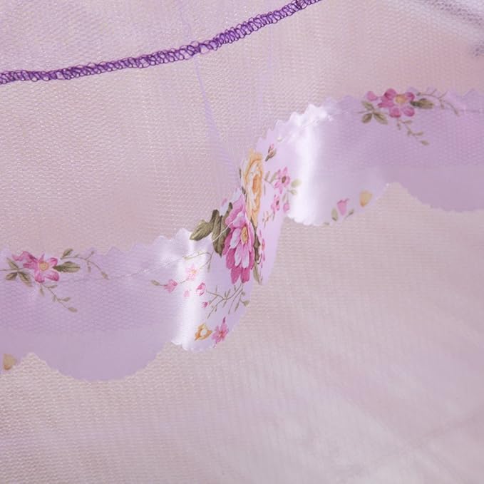 Canopy Bed Curtains - 4 Corner Canopy for Bed, Bed Canopy for Adults, Bedroom Decor (Queen Size, Purple)
