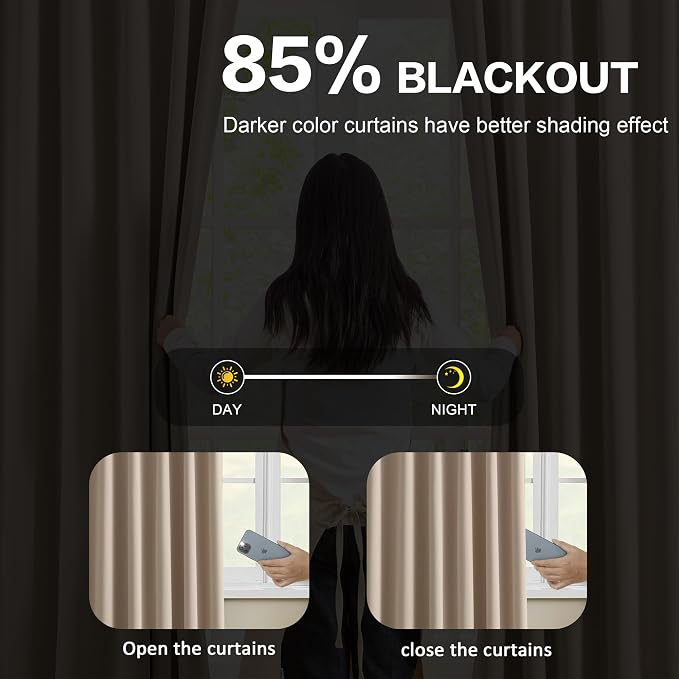 Extra Wide Pinch Pleated Blackout Living Room Curtains 102 Inches Long - Image 4
