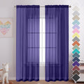 2 Pieces Sheer Curtains 96 Length Window Treatments, Voile Drapes Light Airy by OVZME