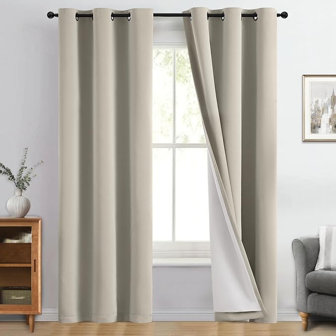 Yakamok Stone Blackout Curtains 84 Inches Long by Yakamok