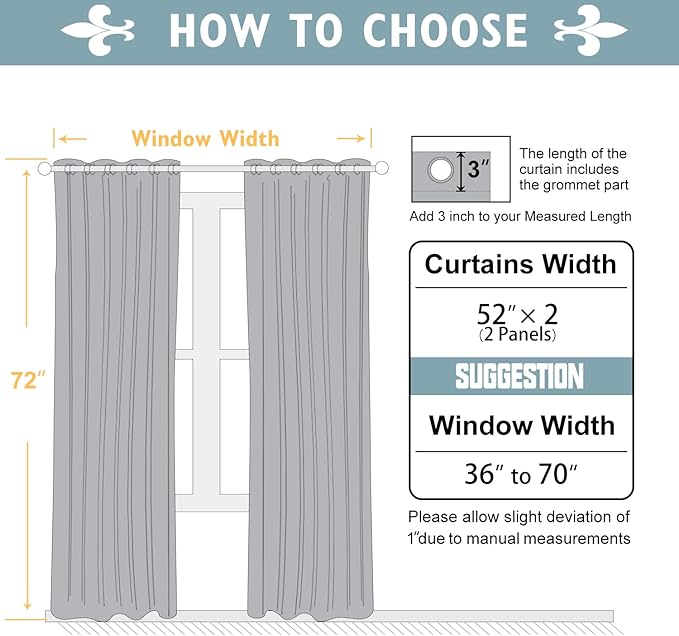 ChrisDowa Blackout Curtains for Bedroom and Living Room 72 Inches Long | 2 - Image 5