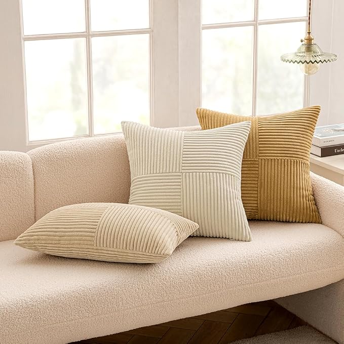 MIULEE Cream Yellow Decorative Throw Pillow Covers - Image 5