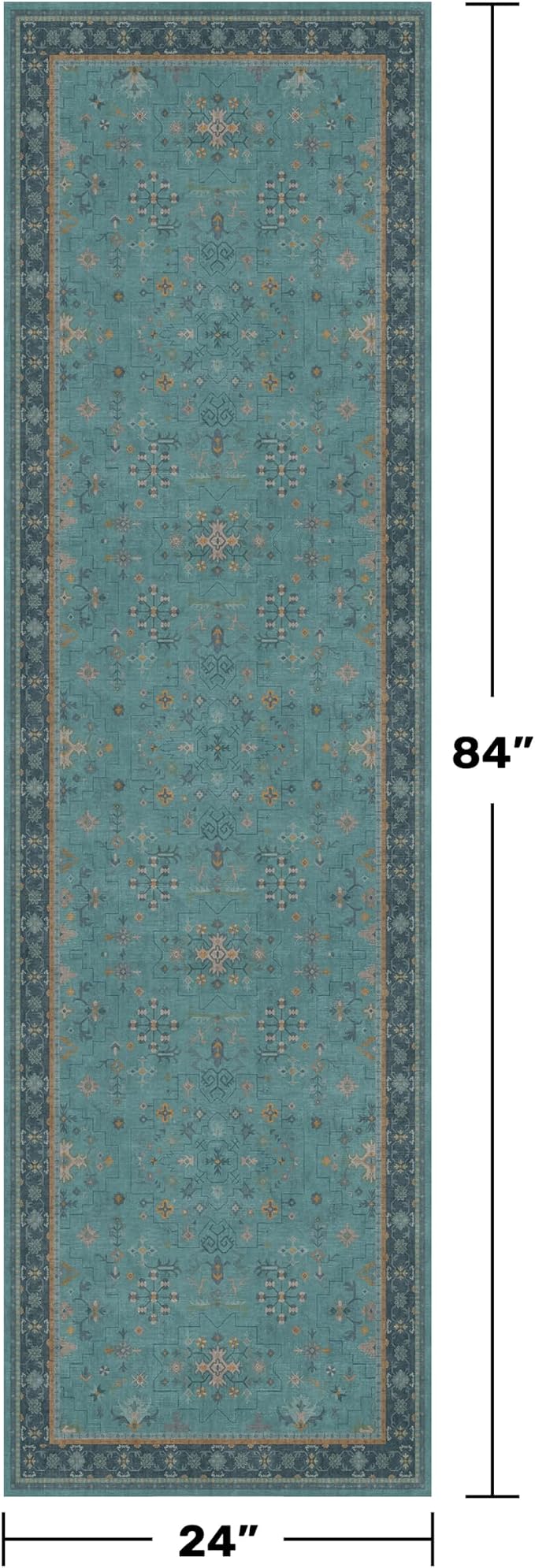 Boho 2x7 Long Non Slip Kitchen Rug Runner - Image 2