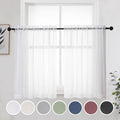 Short Sheer Curtains 30 Inches 2 Panels Set, Kitchen Curtains Tiers Light by OWENIE
