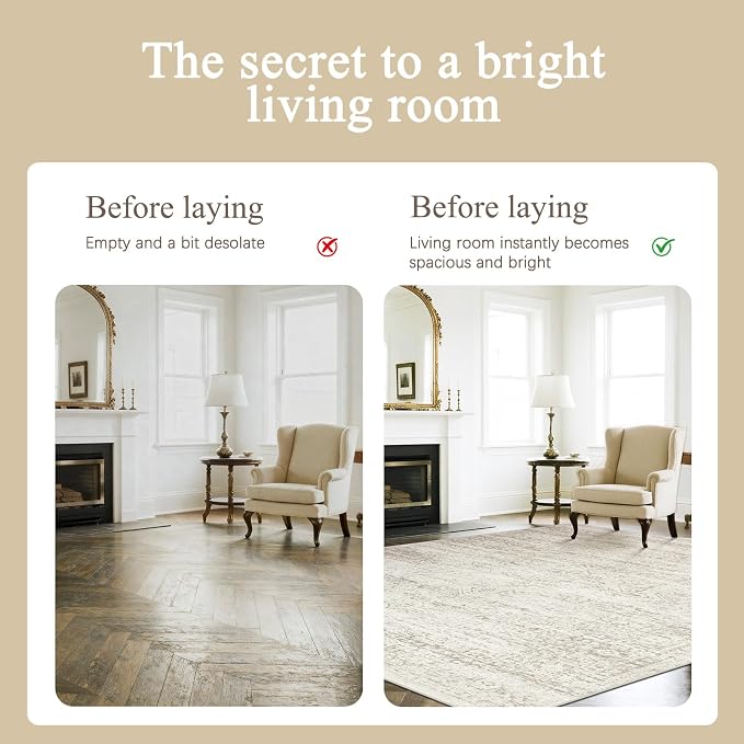 Washable Rugs 8x10 Area Rugs for Living Room, Dining Room Carpet | Ultra Soft - Image 7
