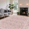 Vintage Pink Living Room Rug, 6x9 Washable Area Rugs by Unknown