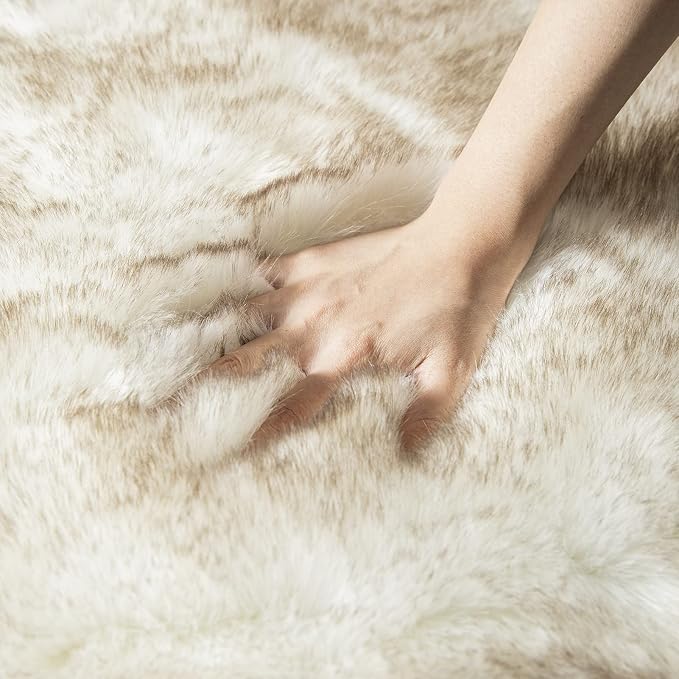 Ashler HOME DECO Soft Fox Faux Fur Chair Couch Cover Area Rug - Image 4