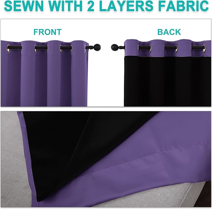 NICETOWN 100% Blackout Blinds, 46 inches x 102 inches, Laundry Room Decor - Image 5