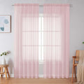 Simplebrand Blush Sheer Curtains 84 Inches Long, Light Filtering Rod Pocket by Simplebrand