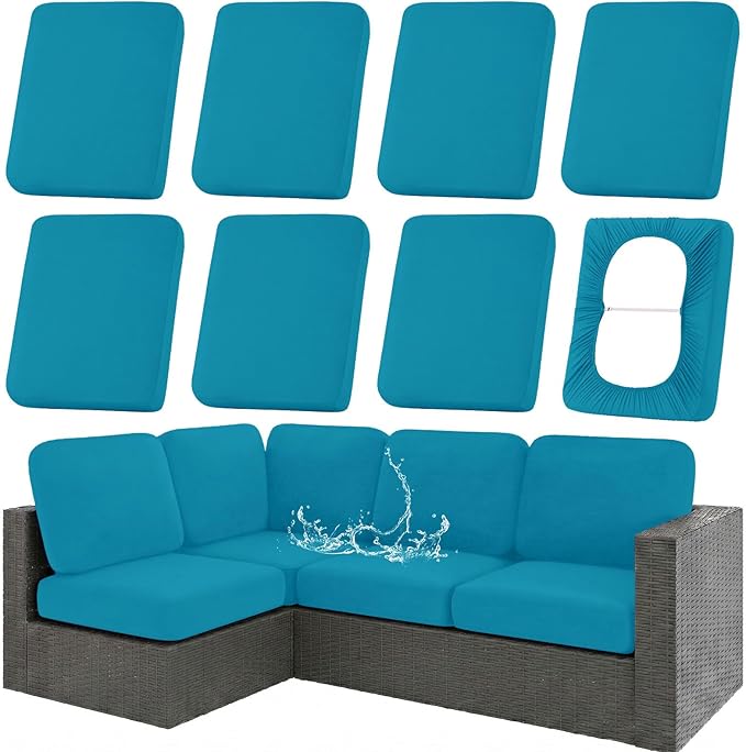 Waterproof Outdoor Cushion Covers, Stretch Patio Slipcovers | UV Resistant by hyha