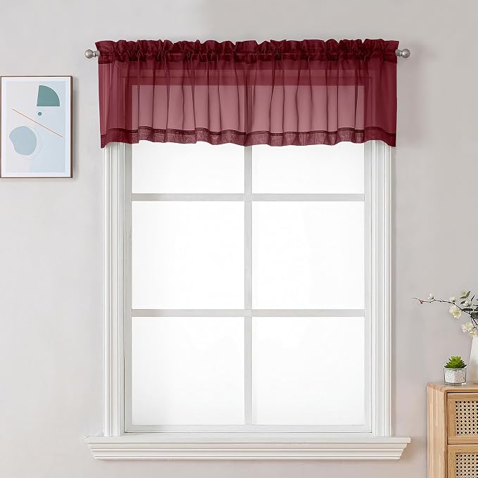 Chyhomenyc Burgundy Sheer Valance by Chyhomenyc