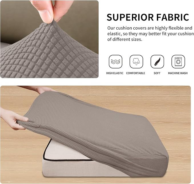 Easy-Going Stretch 3 Pieces Couch Cushion Cover - Image 5