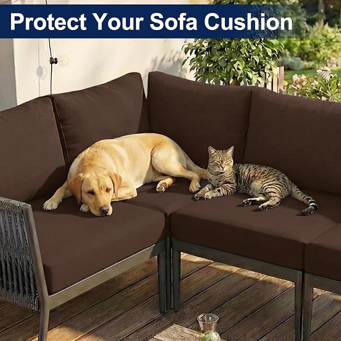 Smiry Waterproof Patio Cushion Covers, Stretch Outdoor Furniture Covers | Couch - Image 8