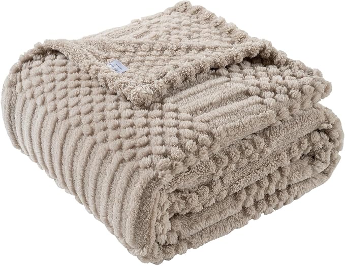 90x90 Inch Brown Queen Large Blanket by LUSSENAHOME