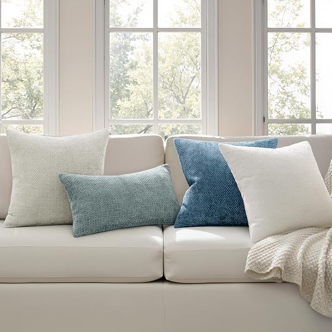 MIULEE Decorative Couch Throw Pillow Covers 20x20 Inch Coastal Blue 2 Pack | - Image 3