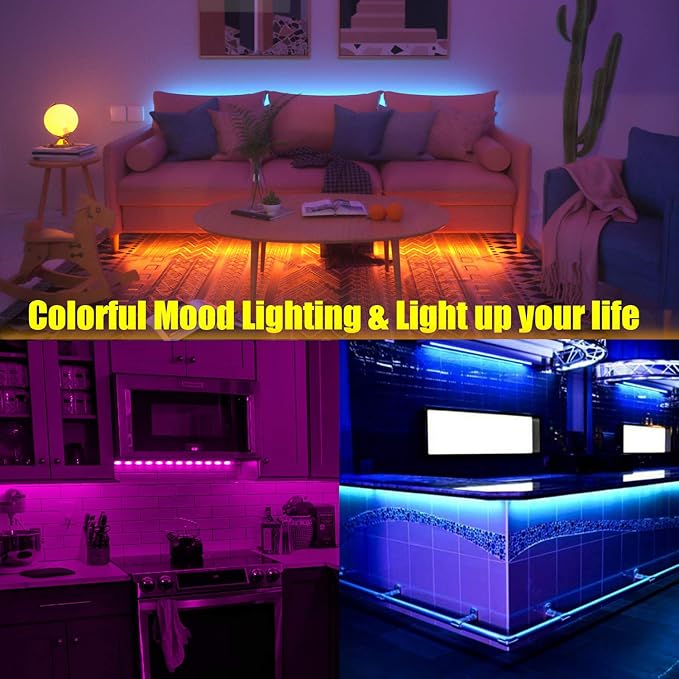 maylit Tv Led Backlight, 16.4ft Led Strip Lights for 75-85in Tv, Tv Lights kit with Remote, RGB Bias Lighting for Room Decor