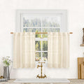 Short Window Linen Curtains 36 Inch Length 2 Panels, 34x36 Inch | Beige by LAMIT