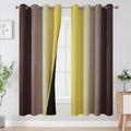 Brown and Yellow Blackout Curtains 52Wx72L Inch 2 Panels | Thermal Insulated by ESTELARTEXTILER