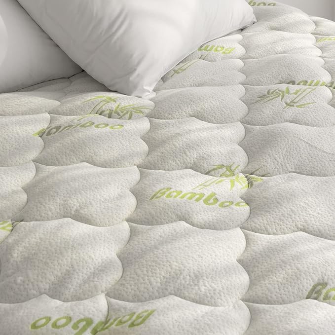 Air Mattress Cover Full Size Mattress Topper, Viscose Made from Bamboo Quilted Mattress Pad Topper, Noiseless Extra Plush Pillow Top Mattress Topper Full (15-23'' Deep Pocket)
