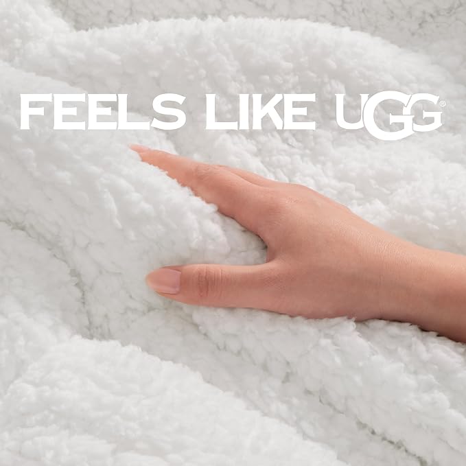 UGG Nita Throw Blanket, Reversible Fleece Blanket, Charcoal Grey | Plush UGG - Image 5