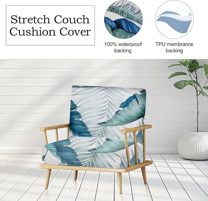 CALBODE 8Pcs Stretch Patio Cushion Covers Outdoor Couch Cover Replacement - Image 4