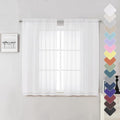 Short Sheer Curtains 54 Inches Length 2 Panels, Light Filtering Voile Curtain by Lecloud