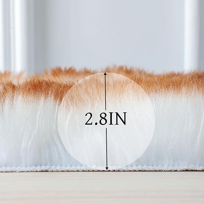 linmopm Faux Fur Sheepskin Rug, 6x9 ft, Rectangle High-Density Cushion - Image 2