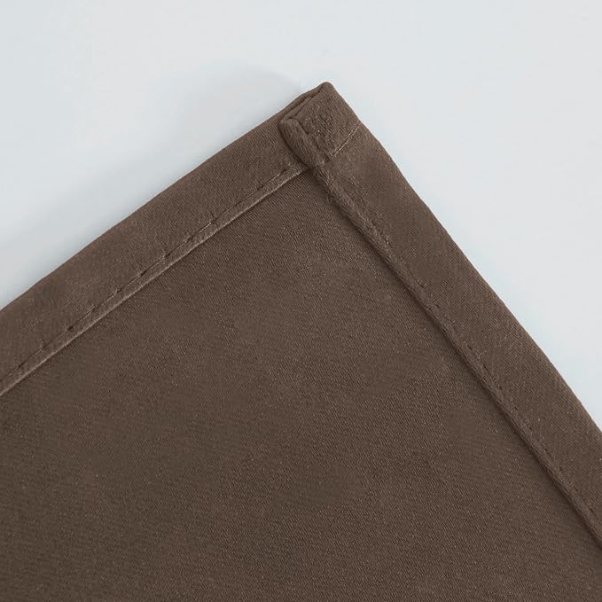 Chocolate Brown Blackout Curtains 34 x 54 Inch Length/Set of 2 Curtain - Image 7